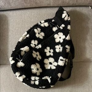 Black and White Floral Sling Bag